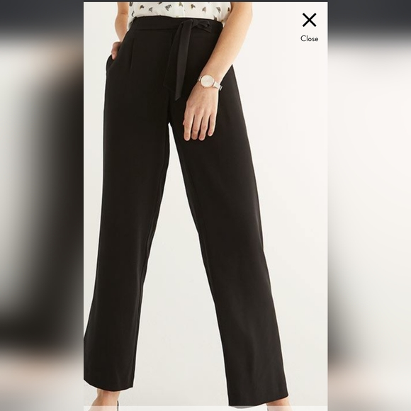 Wide Leg Black Pants with Sash - Picture 3 of 3